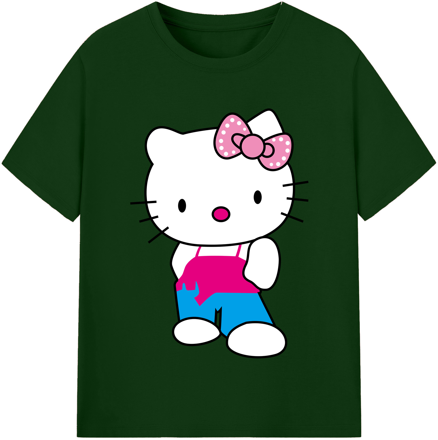 （画像用） Hello Kitty ハローキティ 綿100％半袖Tシャツ（フロントプリント）